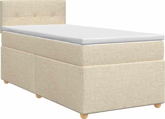 vidaXL Letto Box Spring Con Materasso Crema 80 X 200 Cm Tessuto Vidaxl