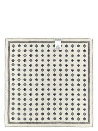 Brunello Cucinelli Silk Medaglione Scarf - Sage green