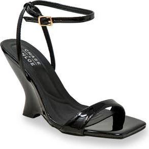 Chase + Chloe by Intouch Footwear Alia Wedge Sandal in Black Patent at Nordstrom Rack, Size 7.5