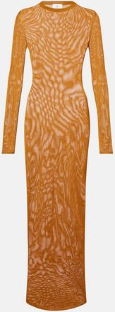 Saint Laurent Knitted semi-sheer maxi dress