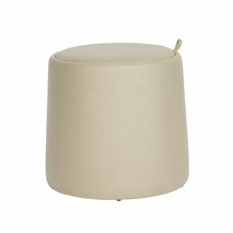 Mobili Rebecca Puff con almacenaje en polipiel beige 42x45x45