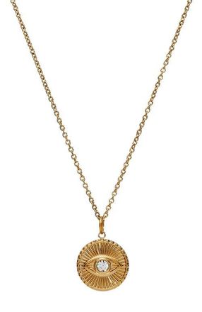 Alex and Ani Evil Eye Crystal Pendant Necklace in Gold at Nordstrom