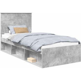 vidaXL Estructura De Cama Concreto 90 X 200 Cm Madera De Pino Macizo Vidaxl