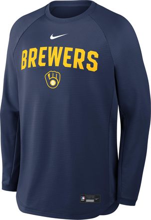 Nike Milwaukee Brewers Authentic Collection Nike Mens Dri-FIT Pullover Crew in Blue | 04H2160NMZB-7PG