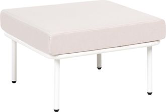 Beliani Otomana Moderna Reposapi&eacute;s De Metal Con Coj&iacute;n De Tela Jard&iacute;n Terraza Beige Claro Baucina