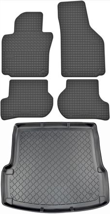 OEM Skoda Octavia Ii 1z Hatchback De 03.2004 A 01.2013 Set - Alfombrillas De Goma Para Coche + Alfombrilla Para Maletero