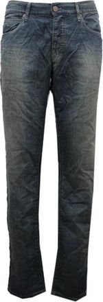 Armani Blauwe Katoenen Delav&eacute; Broek Jude Fit - Heren - Slim Fit Jeans - Blauw - W29 - Katoen - Jeans