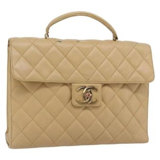 Chanel Pre-owned Handbag - Dames - Pre-owned - Beige - Maat: ONE Size Leer