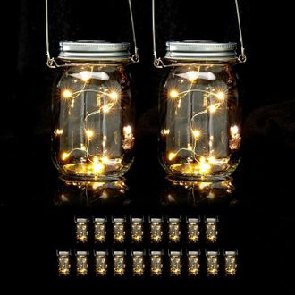 Relaxdays Relaxdays Set De 20 L&aacute;mparas Solares, 8 Leds Por Farol, De Pie O Colgante, Iluminaci&oacute;n Para Jard&iacute;n, Transparente