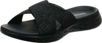 Skechers Womens On-the-go 600 - Glistening Slide Sandal,Black,8 UK Wide
