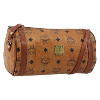 MCM Pre-owned Cross Body Bags, female, Brown, Size: ONE SIZE Pre-owned PVC Shoulder Bag