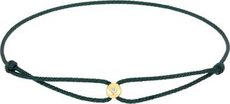 EF Collection Diamond Dot Cord Bracelet in 14K Yellow Gold /Dark Green at Nordstrom