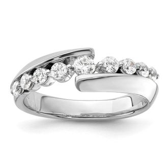Diamond2Deal 14k White Gold Lab Grown Diamond Wedding Band Ring 1/2Ct Clarity- VS Color- G-H