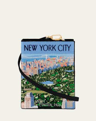 Olympia Le-Tan New York City Central Park Book Clutch Bag with Strap