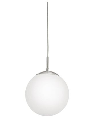 Eglo Eglo Rondo 1 Light Pendant With Matte Nickel Finish & Opal Glass