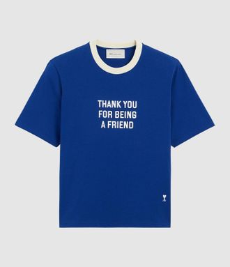 Ami T-Shirt Thank You For Being A Friend Bleu Roi
