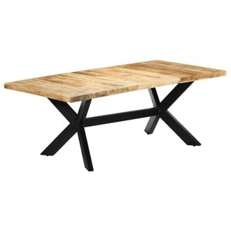 Berkfield Home Dining Table 200x100x75 cm Solid Mango Wood in Brown | Size: 200 x 100 x 75 cm