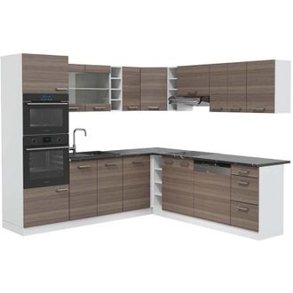 Vicco Cocina Esquinera R-line, Precioso Gris/blanco, 237 X 247 Cm, Et Antracita