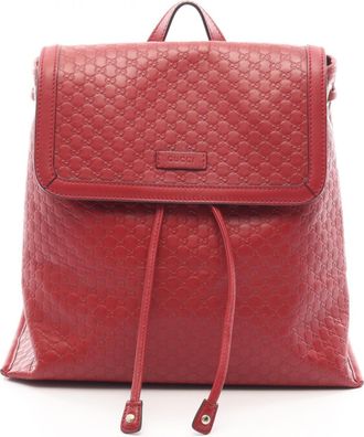 Gucci Red Color Leather Backpack (Pre-Owned)