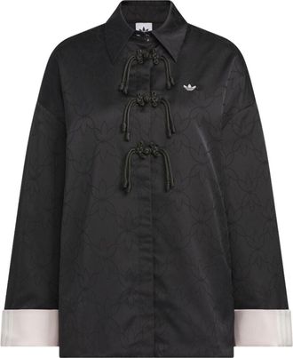 adidas (WMNS) adidas New Chinese Loose Fit Shirt Jacket Asia Sizing Black KB6407