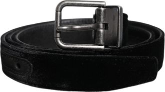 Dolce & Gabbana Black Leather Metal Buckle Classic Mens Belt