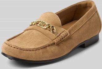 Tommy Hilfiger Loafer aus echtem Rindsvelours in Beige, Gr&ouml;&szlig;e 36
