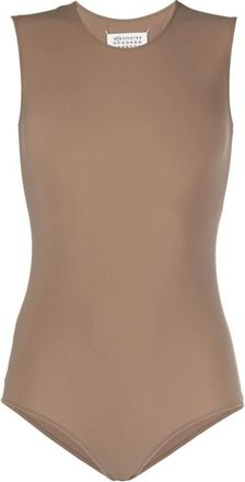 Maison Margiela Beige Tank Bodysuit - Dames - Bodies - Bruin - S - Tops