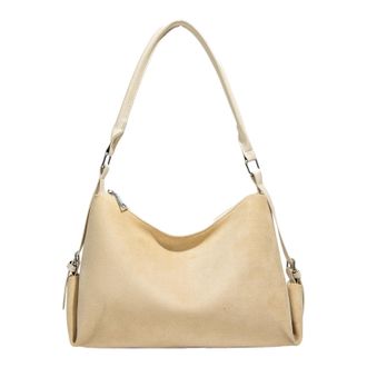 Generic PU Leather Frosted Shoulder Bag All-Match Underarm Bag Commute Handbag (Beige)