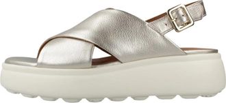 Geox Spherica Ec 4.1 S - Dames - Sleehakken - Beige - 38 EU - Leer - Schoenen