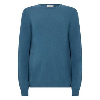 Roberto Collina Round-neck Knitwear, male, Blue, Size: 2XL Crew Neck Sweater