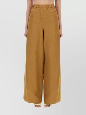 Max Mara striped wide leg trousers with elastic waistband