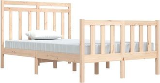 vidaXL Bed Frame without Mattress 120x190 cm Small Double Solid Wood Vidaxl