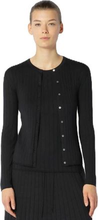 Sminfinity Silky Rib Crew Jacket - Dames - Vesten - Zwart - L - Truien & Vesten