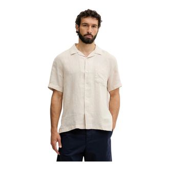 GANT Overhemden, Heren, Beige, 2Xl, Linnen, Short Sleeve Linen Shirt