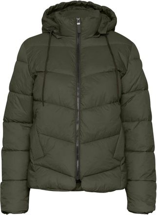 Kaffe Gewatteerde Forest Night-jas met capuchon - Dames - Winterjassen - Groen - 3XL - Jassen