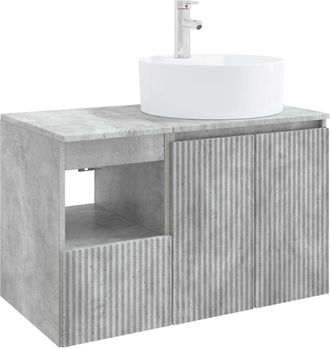 vidaXL Juego De Muebles De Ba&ntilde;o 2 Uds. Gris Hormig&oacute;n Vidaxl
