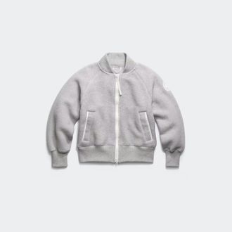 Canada Goose Blouson aviateur en molleton Sierra, disque blanc (Femmes, Silverbirch Heather, TG)