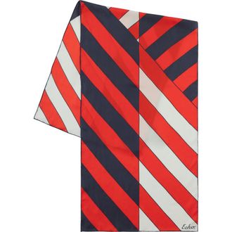 Echo Stripe Silk Oblong in Red/navy at Nordstrom