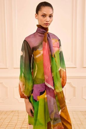 Ulla Johnson Anisa Organza Blouse In Multicolor