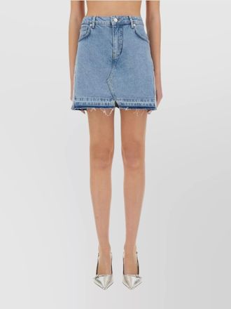 Moschino distressed denim shorts with frayed hem