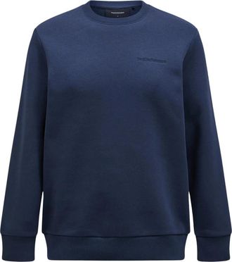 Peak Performance Original Small Logo Crew - Heren - Sweatshirts - Blauw - XL - Katoen - Hoodies & sweatvesten