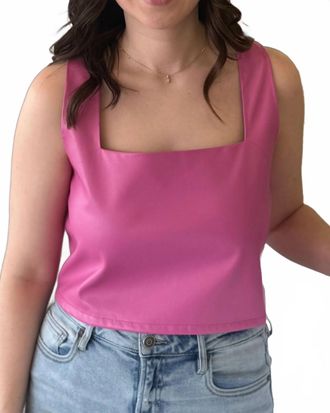 BuddyLove Square Neck Crop Top In Pretty In Pink