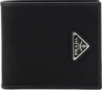 Prada Wallets & Cardholders, male, Black, Size: ONE SIZE Nylon Bifold Wallet with Logo