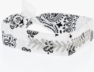 Fallon Paisley Patterned Bandana with Rhinestoned Detail size Unica