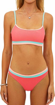 Beach Riot Val Bikini Top And Saffron Bikini Bottom Set In Guava Jelly