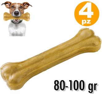 Trade Shop Trade Shop - Ossa Per Cani Spuntino Snack Per Cane 4 Pezzi Osso Da Masticare 80-100 Gr 13cm