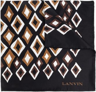 Lanvin Foulard in seta con motivo geometrico - Nero