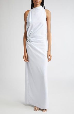 Proenza Schouler Devyn Double Crepe Maxi Dress in Powder Blue at Nordstrom, Size 10