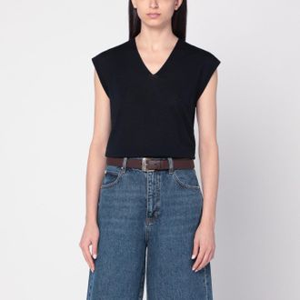 Max Mara Navy blue wool vest