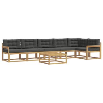 vidaXL Conjunto De Sof&aacute;s De Exterior 7 Pcs Blanco Y Antracita Vidaxl